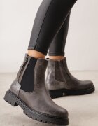 lady glory Cu talpă joasă (tip chelsea) din imitație de piele cu elastic cusut în gambă și inserție embosată Araxis Gri