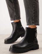 lady glory Cu talpă joasă (tip chelsea) din imitație de piele cu elastic cusut în gambă și inserție embosată Araxis Negre
