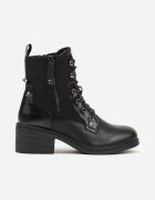 lady glory Ghete Negre cu Toc Bloc Decorate cu Fermoar Salittea