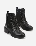 lady glory Ghete Negre cu Toc Bloc Decorate cu Fermoar Salittea