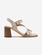 lady glory Sandale bej cu toc cu barete geometrice Mevica