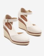 lady glory Sandale Bej Espadrile pe Toc Pană Împletit Alanilis