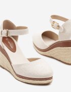 lady glory Sandale Bej Espadrile pe Toc Pană Împletit Alanilis
