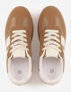 lady glory Sneakers Teniși Bej închis cu Benzi Decorative Jenavena