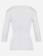 las garras Bluză Albă de bumbac din tricot reiat cu fermoar la decolteu Hlavaria