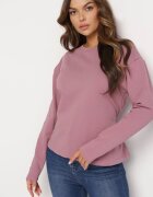 las garras Bluză de bumbac roz închis cu mânecă lungă și legătură decorativă Pinada