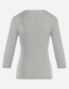 las garras Bluză Gri de Bumbac în Dungi cu Legătură Tip Corset La Decolteu Jarelis