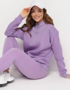 las garras Bluză Lila deschisă din bumbac cu guler semi-înalt și elastic Themista