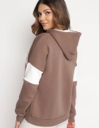 las garras Bluză maro cu glugă și cu imprimeu decorativ căptușită cu polar Cliose