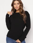 las garras Bluza neagră de bumbac cu mânecă lungă și legătură decorativă Pinada