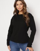 las garras Bluza neagră de bumbac cu mânecă lungă și legătură decorativă Pinada
