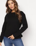 las garras Bluza neagră de bumbac cu mânecă lungă și legătură decorativă Pinada