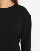 las garras Bluza neagră de bumbac cu mânecă lungă și legătură decorativă Pinada