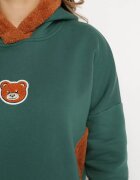 las garras Bluză Verde de Bumbac cu Glugă cu Polar și Aplicație Ursuleț Hestada