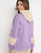 las garras Hanorac Violet deschis și cu inserții de blană Pyroxis