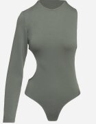 lefon Body Verde închis cu Vâscoză cu Croială Asimetrică cu Spatele Decupat Detarvia