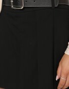 lefon Fustă-Pantaloni scurți neagră Plisată cu Viscoză și Curea din Piele Ecologică Lobilae