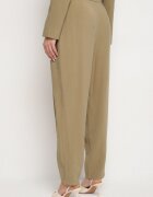 lefon Pantaloni de costum verzi din Modal cu Talie Înaltă Mavice
