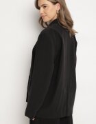 lefon Sacou Negru Oversize Tip Boxy cu Buzunare din Modal Mavelisse