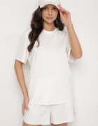 lefon T-shirt Clasic Alb cu croială supradimensionată cu viscoză Aderisa