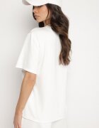 lefon T-shirt Clasic Alb cu croială supradimensionată cu viscoză Aderisa