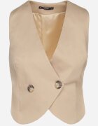 lefon Vestă de costum de bumbac bej cu butoane decorative Reilisse