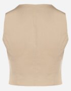 lefon Vestă de costum de bumbac bej cu butoane decorative Reilisse