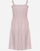 lf women Rochie Roz închis cu bretele cu elastic în talie și volane Tiamaree