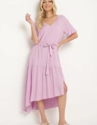 lf women Rochie Tip Cutie Violet cu Centură din Material și Volan Dimovas