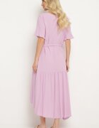 lf women Rochie Tip Cutie Violet cu Centură din Material și Volan Dimovas