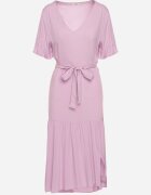lf women Rochie Tip Cutie Violet cu Centură din Material și Volan Dimovas