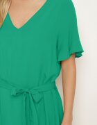lf women Rochie verde închis croi drept cu curea textilă și volan Dimovas