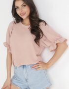 lily rose Bluză roz închis cu mâneci scurte bufante Harlen