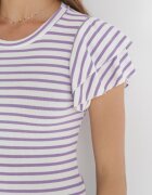 lily rose Bluză Violet-Albă Dungată cu Mâneci Largi din Viscoză Zaleia