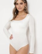 lily rose Body Alb cu mânecă lungă și decolteu adânc Mastaria