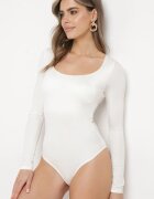 lily rose Body Alb cu mânecă lungă și decolteu adânc Mastaria
