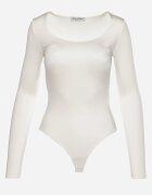 lily rose Body Alb cu mânecă lungă și decolteu adânc Mastaria