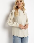 lily rose Cămașă bej cu mâneci plisate Yelia