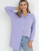 lily rose Cămașă Lungă Violetă cu Decupaje pe Laterale și Buzunar Aplicat Hypallia