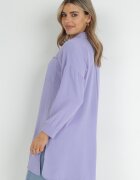 lily rose Cămașă Lungă Violetă cu Decupaje pe Laterale și Buzunar Aplicat Hypallia