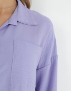 lily rose Cămașă Lungă Violetă cu Decupaje pe Laterale și Buzunar Aplicat Hypallia