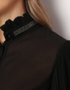 lily rose Cămașă Neagră cu Mânecă Lejeră și Plisată Peolla