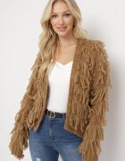 lily rose Cardigan Maro Deschis cu Franjuri Sesunatri
