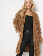 lily rose Cardigan Maro Lejer Deschis cu Franjuri Decorativi Tadesse