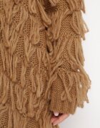lily rose Cardigan Maro Lejer Deschis cu Franjuri Decorativi Tadesse