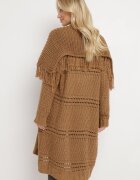 lily rose Cardigan Maro Lung Decorat cu franjuri Elentia