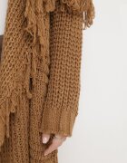 lily rose Cardigan Maro Lung Decorat cu franjuri Elentia