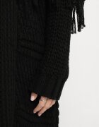 lily rose Cardigan Negru Lung Decorat cu Franjuri Elentia
