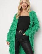 lily rose Cardigan Verde Lejer Deschis cu Franjuri Decorativi Tadesse