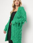 lily rose Cardigan Verde Lejer Deschis cu Franjuri Decorativi Tadesse